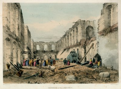 Wnętrze zbrojowni, Tower of London Fire, 1841 autorstwa English School