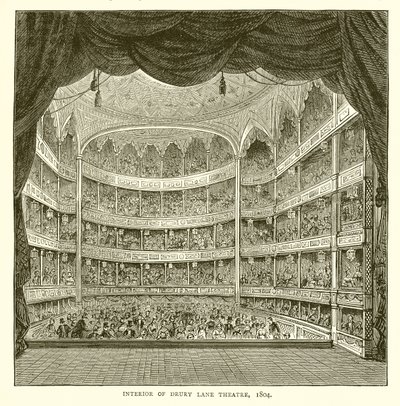 Wnętrze Teatru Drury Lane, 1804 autorstwa English School