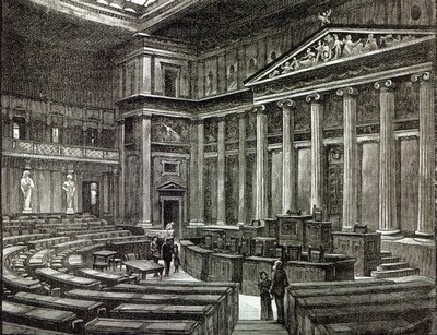 Wnętrze budynków parlamentu, Wiedeń, z „Godziny wypoczynku”, 1891 autorstwa English School