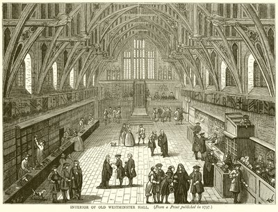 Wnętrze Starej Sali Westminsterskiej autorstwa English School