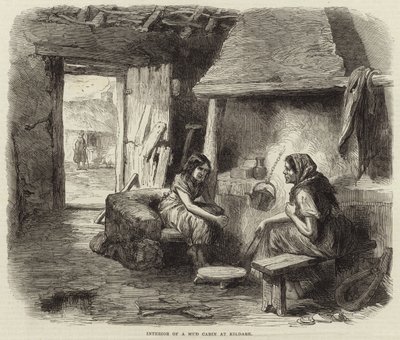 Wnętrze kabiny błotnej w Kildare autorstwa English School
