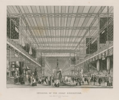 Wnętrze Wielkiej Wystawy, 1851, Departamenty Cejlonu, Malty i Kanady autorstwa English School