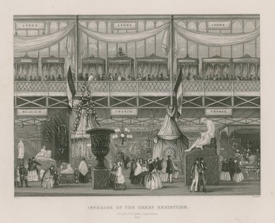 Wnętrze Wielkiej Wystawy, 1851, Oddział Francuski i Belgijski autorstwa English School