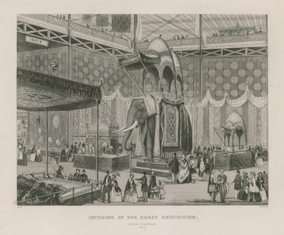 Wnętrze Wielkiej Wystawy, 1851, Departament Indyjski autorstwa English School