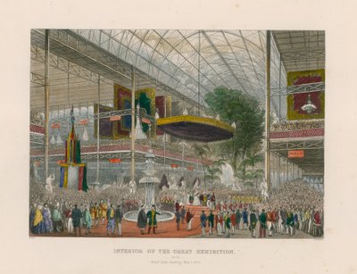 Wnętrze Wielkiej Wystawy, Otwarcie Państwowe Grantu, 1 maja 1851 r. autorstwa English School