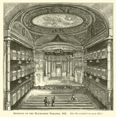 Wnętrze teatru Haymarket, 1821 autorstwa English School