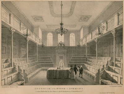 Wnętrze Izby Gmin, Westminster, Londyn autorstwa English School