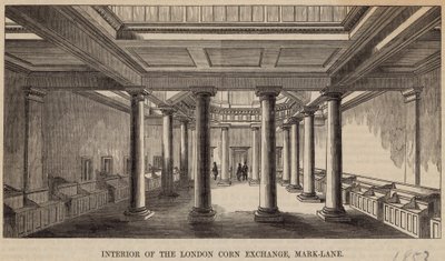 Wnętrze londyńskiej giełdy kukurydzy, Mark Lane autorstwa English School