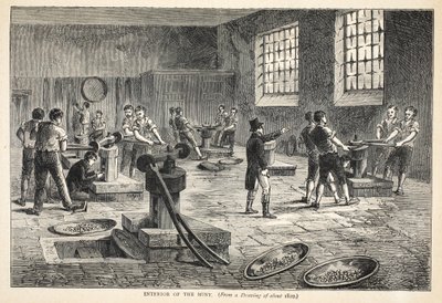 Wnętrze mennicy, z rysunku ok. 1820 autorstwa English School
