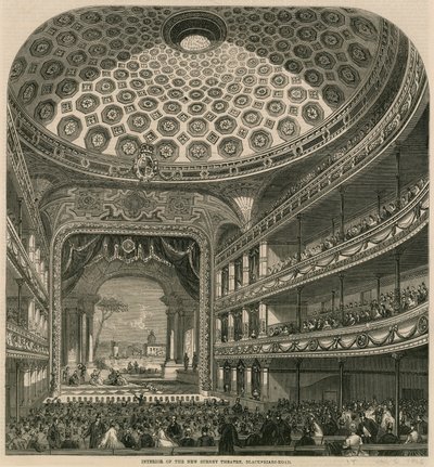 Wnętrze New Surrey Theatre, Blackfriars Road, Londyn autorstwa English School