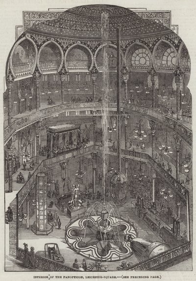 Wnętrze Panopticon, Leicester-Square (grawerowanie) autorstwa English School