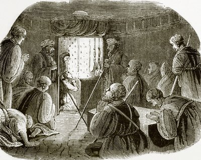 Wnętrze świętego grobu autorstwa English School