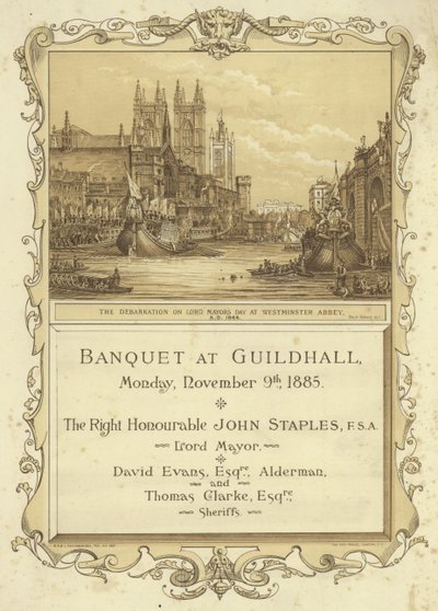 Zaproszenie na bankiet w Guildhall autorstwa English School