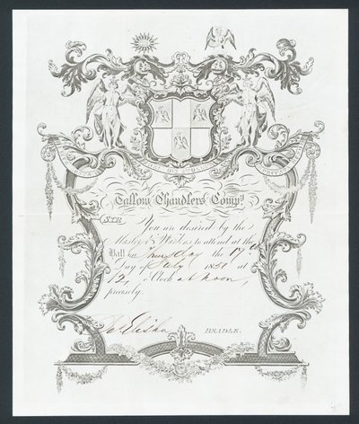 Zaproszenie na bal Tallow Chandlers Company, Londyn autorstwa English School