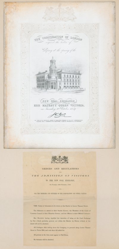 Zaproszenie na otwarcie Nowej Giełdy Węgla, 30 października 1849 r. autorstwa English School