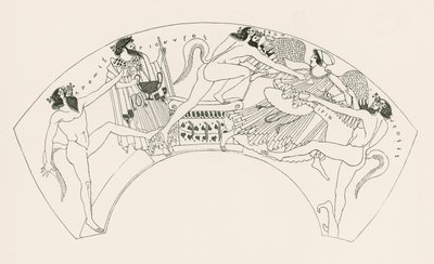 Iris i Hera zaatakowane przez Satyrów (rycina) autorstwa English School