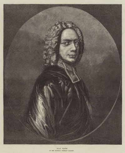 Isaac Watts, w Narodowej Galerii Portretów (grafika) autorstwa English School