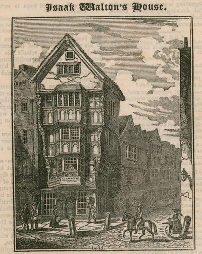 Isaak Waltons House, Fleet Street, Londyn autorstwa English School