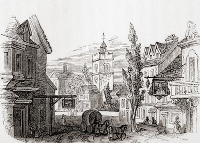 Islington, Grande Londres, Inglaterra em 1760, de Old England: A Pictorial Museum, pub. 1847polonês autorstwa English School