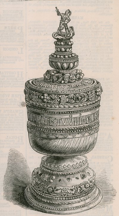 Ivory Grace Cup of Thomas aBecket, oprawiony w złoto autorstwa English School