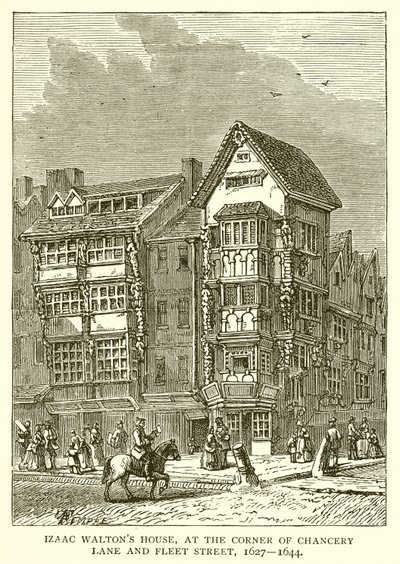 Izaac Waltons House, na rogu Chancery Lane i Fleet Street, 1627-1644 autorstwa English School