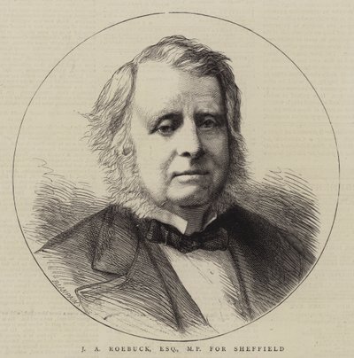 J A Roebuck, Esquire, MP dla Sheffield (grawerowanie) autorstwa English School