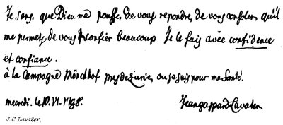 J C Lavater autorstwa English School
