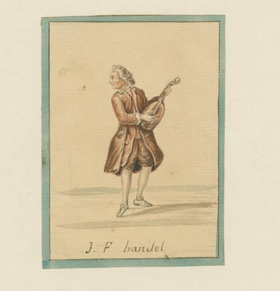 J. F. Haendel, połowa XIX w. (pióro i tusz, kredka i pranie na papierze) autorstwa English School