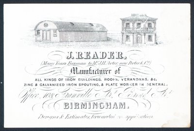 J Reader, brygadzista Porter & Co, karta handlowa autorstwa English School