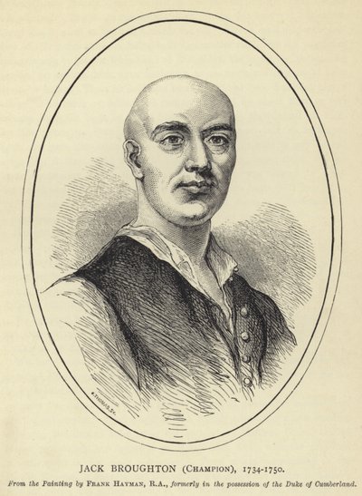 Jack Broughton, mistrz, 1734-1750, z obrazu Franka Haymana, RA, dawniej w posiadaniu księcia Cumberland autorstwa English School