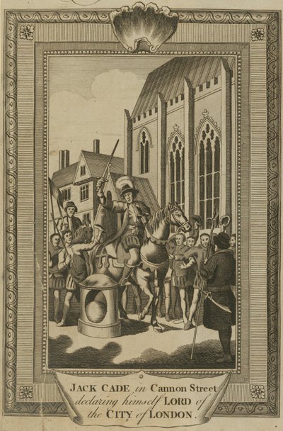 Jack Cade na Cannon Street ogłaszający się Lordem londyńskiego City autorstwa English School