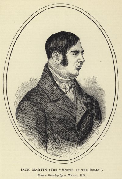 Jack Martin, Master of the Rolls, Z rysunku Wyvilla, 1824 autorstwa English School