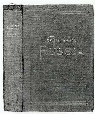 Okładka kurtki z przewodnika Baedekera po Rosji, opublikowana w 1914 r. autorstwa English School
