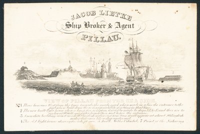 Jacob Lietke, makler statków i agent, karta handlowa autorstwa English School