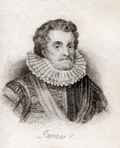 Jakub I z Anglii, z „Słownika historycznego Krabba”, opublikowanego w 1825 r. autorstwa English School