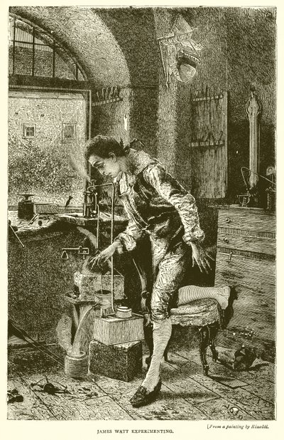 James Watt eksperymentuje autorstwa English School
