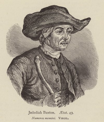 Jedediah Buxton, aetat 49 (grafika) autorstwa English School