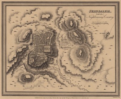 Jerozolima z sąsiednim krajem (rycina) autorstwa English School