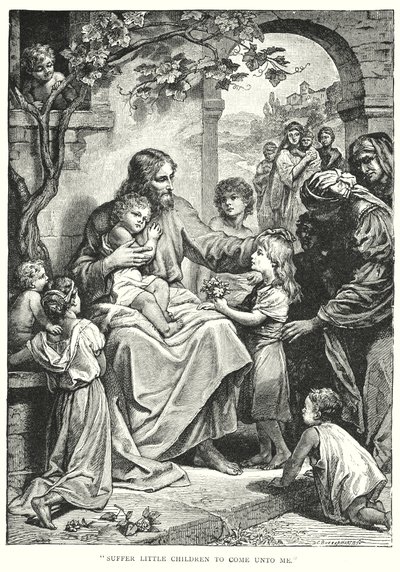 Jezus Chrystus i dzieci (rycina) autorstwa English School