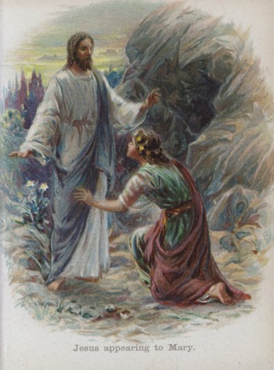 Jezus ukazujący się Marii (chromolitho) autorstwa English School