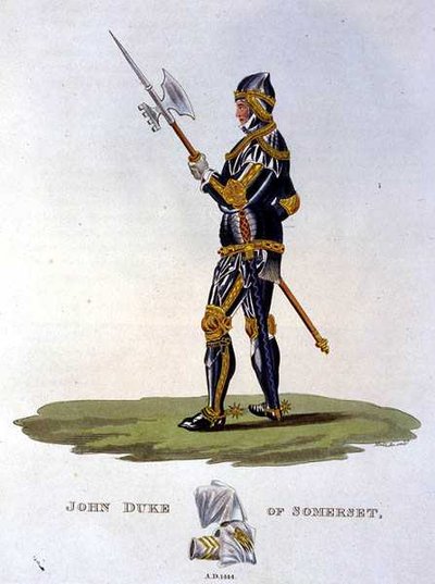 John Beaufort, książę Somerset (1403-44) 1444, grawerowane przez W. Maddocksa, z „Ancient Armour” Samuela Rusha Meyricka autorstwa English School