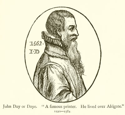 John Day or Date, słynny drukarz, mieszkał nad Aldgate autorstwa English School