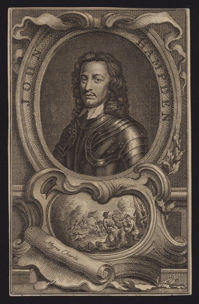 John Hampden, angielski polityk i żołnierz parlamentarny (rycina) autorstwa English School