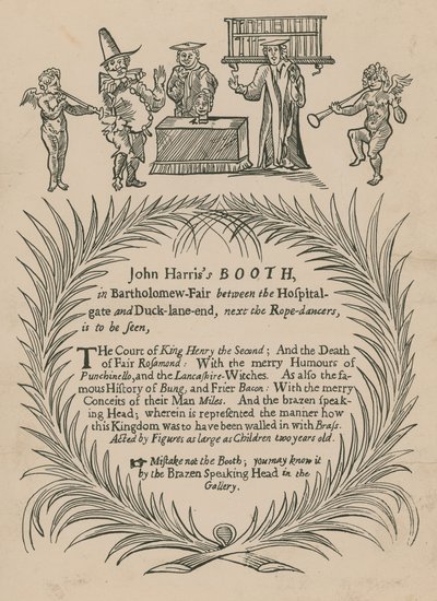 Stoisko Johna Harrisa na targach Bartholomew autorstwa English School