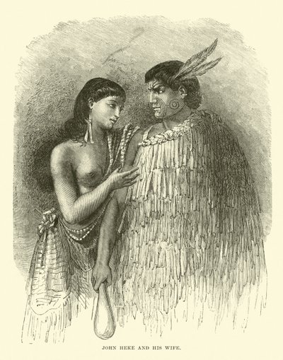 John Heke i jego żona autorstwa English School