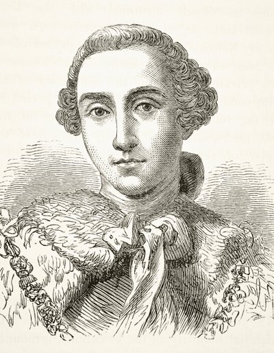 John Stuart, 3. hrabia Bute, z książki „The National and Domestic History of England” Williama Hickmana Smitha Aubreya (1858-1916) opublikowanej w Londynie ok. 1890 r. autorstwa English School