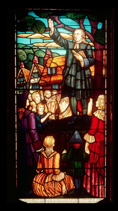 John Wesley (1703-91) Głoszenie ewangelii w Anglii, ok. 1890 r. autorstwa English School