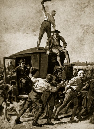 John Wilkes wydany przez londyńską mafię, 1768, ilustracja z Hutchinsons Story of the British Nation, c.1923 autorstwa English School