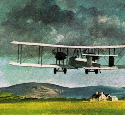 John William Alcock i Arthur Whitten Brown, którzy przelecieli przez Atlantyk autorstwa English School