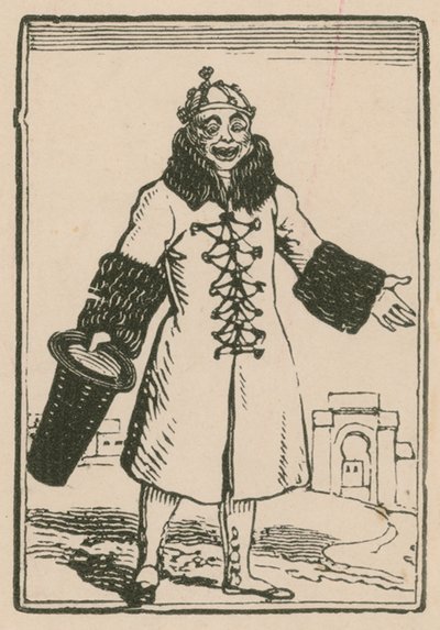 Joseph Grimaldi jako Clown śpiewający cały świat w Paryżu, Surrey Theatre, 1814 autorstwa English School